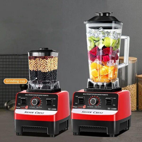 2-in-1 Silver Crest 2L Heavy-Duty Multifunctional Power Blender - 4500W