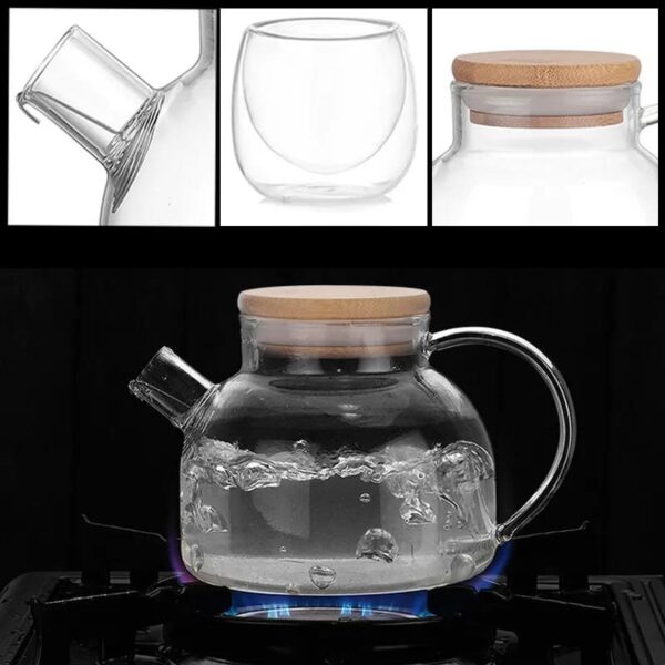 Borosilicate Heat Resistant Glass Teapot 1L & 1.8L