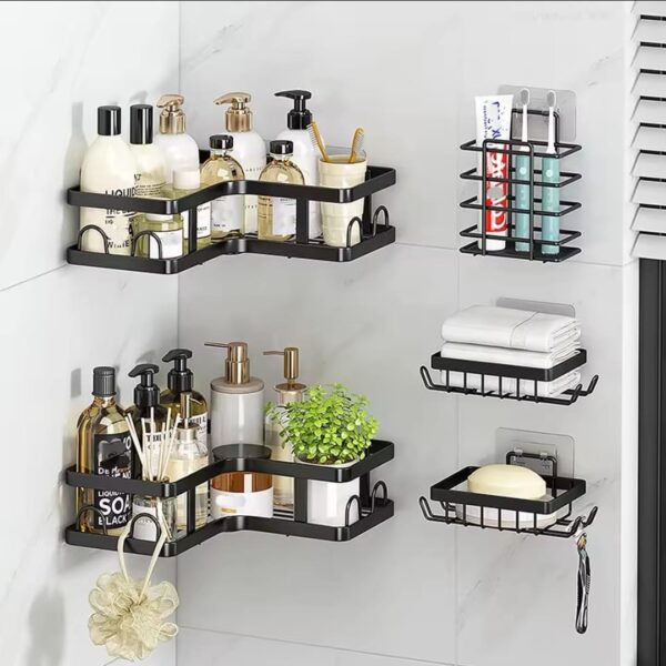 5pcs  Corner Shower caddy shelf/Bathroom organizer