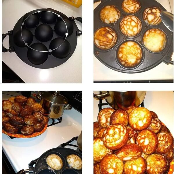 7hole Vitumbua Cooking Cake Pan Cast Iron Omelette Pan Non-Stick Cooking
